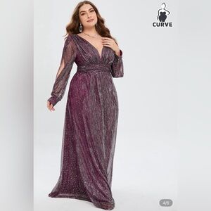 SHEIN Purple Long Sleeve Dress